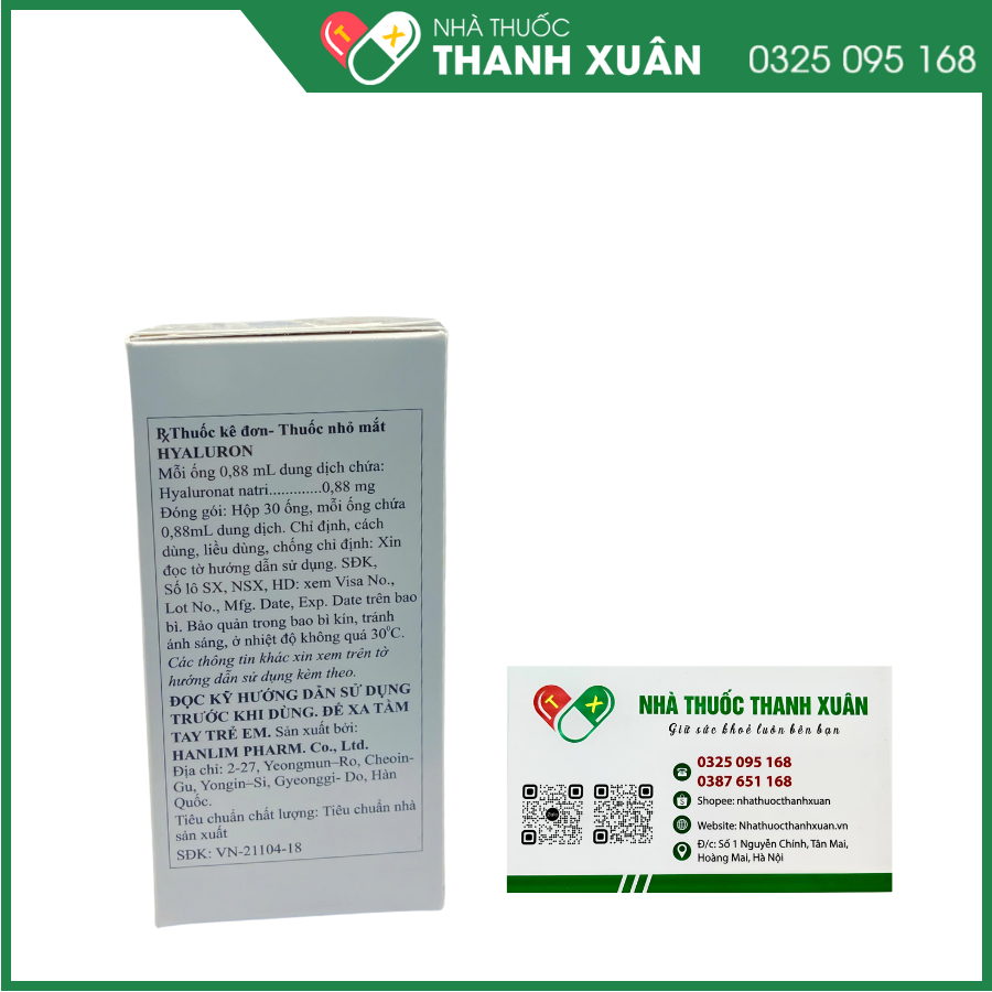 Thuốc nhỏ mắt Hyaluron Eye Drops trị tổn thương giác mạc và kết mạc